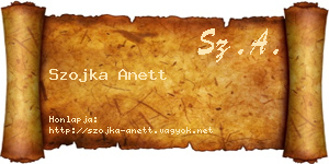Szojka Anett névjegykártya