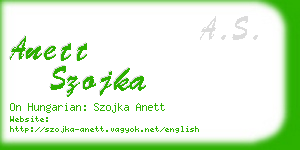 anett szojka business card